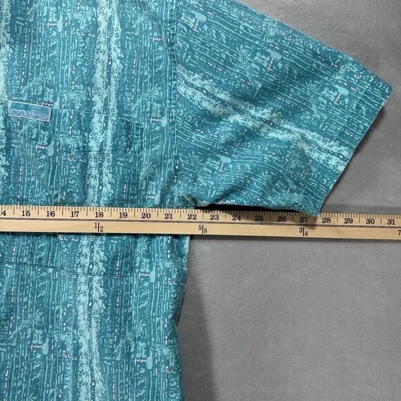 Vintage 80s/90s Pacific Coast Highway Size Large Button Up  Teal / Pink PCH Rare - Picture 11 of 12